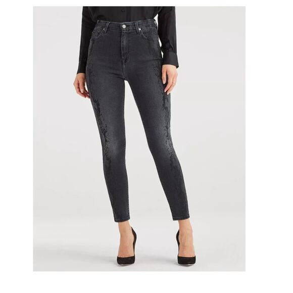 7 For All Mankind Luxe Vintage Aubrey black denim Jeans womens size 30 - Picture 1 of 10